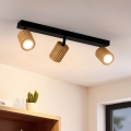 Brilagi - Spot svetiljka MODERN WOOD 3xGU10/8W/230V drvo/crna
