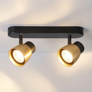 Brilagi - Spot svetiljka NUGGET 2xGU10/30W/230V crna/zlatna