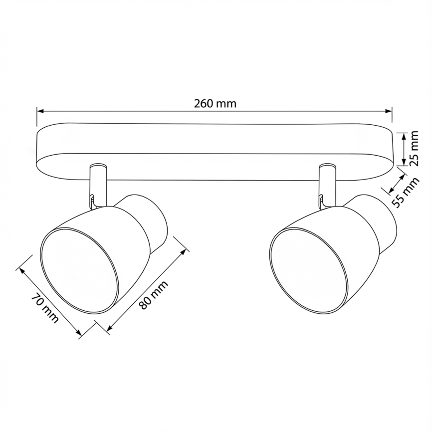 Brilagi - Spot svetiljka NUGGET 2xGU10/30W/230V crna/zlatna