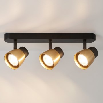 Brilagi - Spot svetiljka NUGGET 3xGU10/30W/230V crna/zlatna