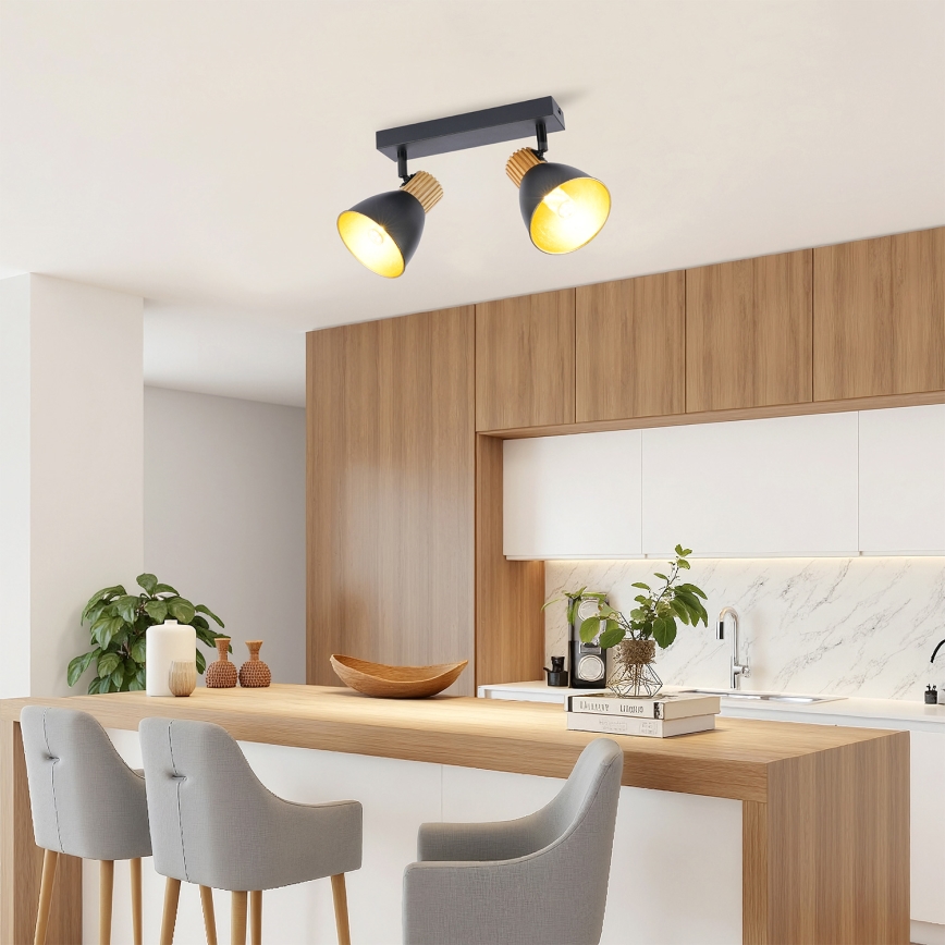 Brilagi - Spot svetiljka ODENSE 2xE14/10W/230V drvo/crna