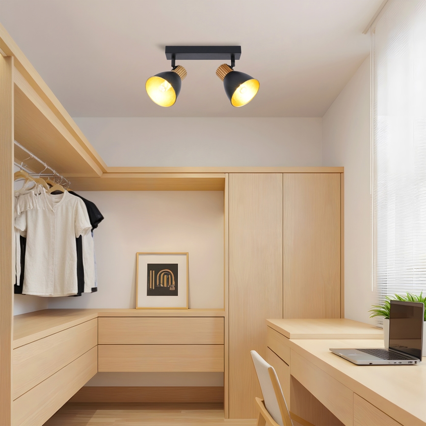 Brilagi - Spot svetiljka ODENSE 2xE14/10W/230V drvo/crna