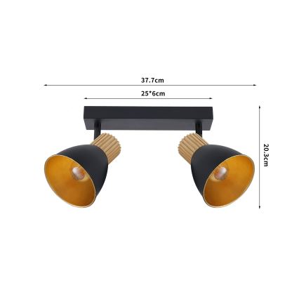 Brilagi - Spot svetiljka ODENSE 2xE14/10W/230V drvo/crna