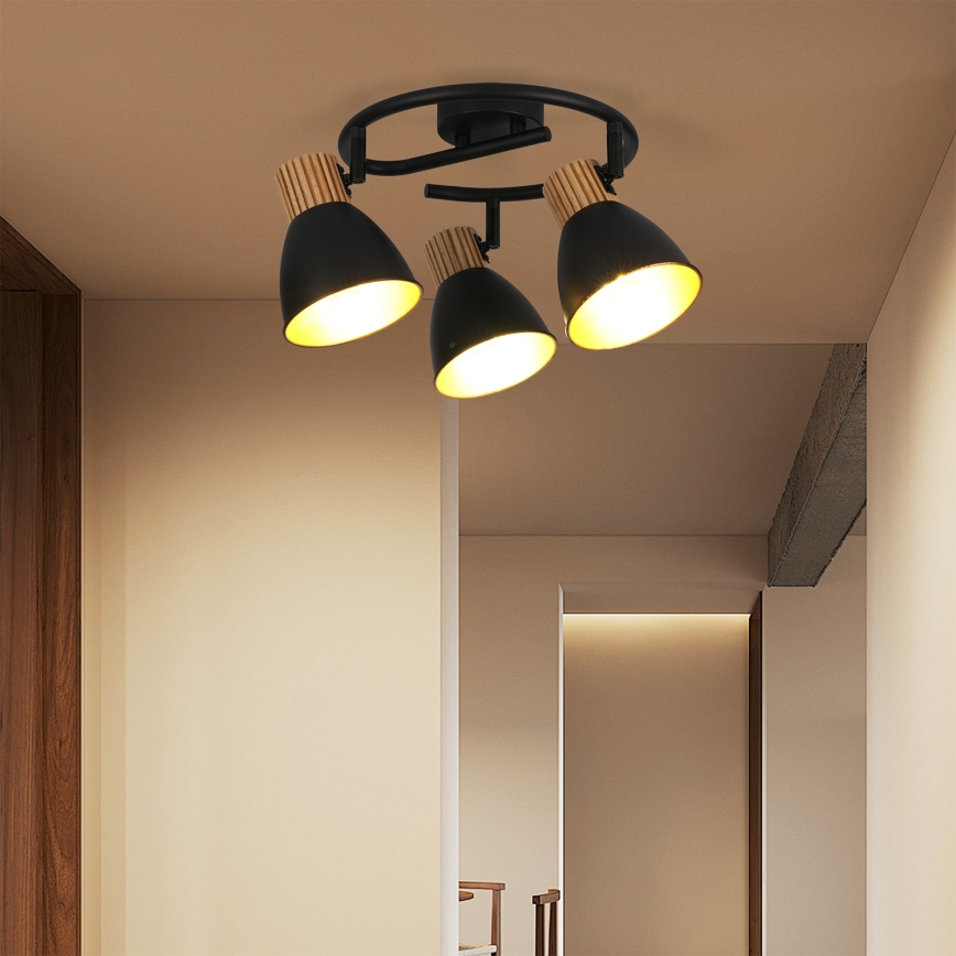 Brilagi - Spot svetiljka ODENSE 3xE14/10W/230V drvo/crna