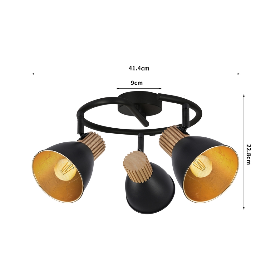Brilagi - Spot svetiljka ODENSE 3xE14/10W/230V drvo/crna