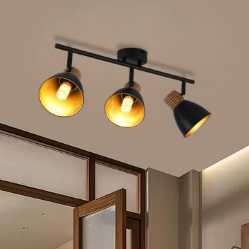 Brilagi - Spot svetiljka ODENSE 3xE14/10W/230V drvo/crna