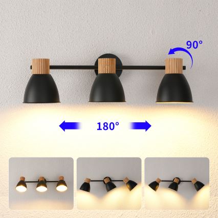 Brilagi - Spot svetiljka ODENSE 3xE14/10W/230V drvo/crna