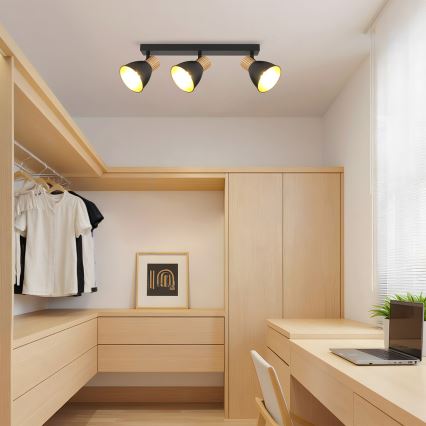 Brilagi - Spot svetiljka ODENSE 3xE14/10W/230V drvo/crna