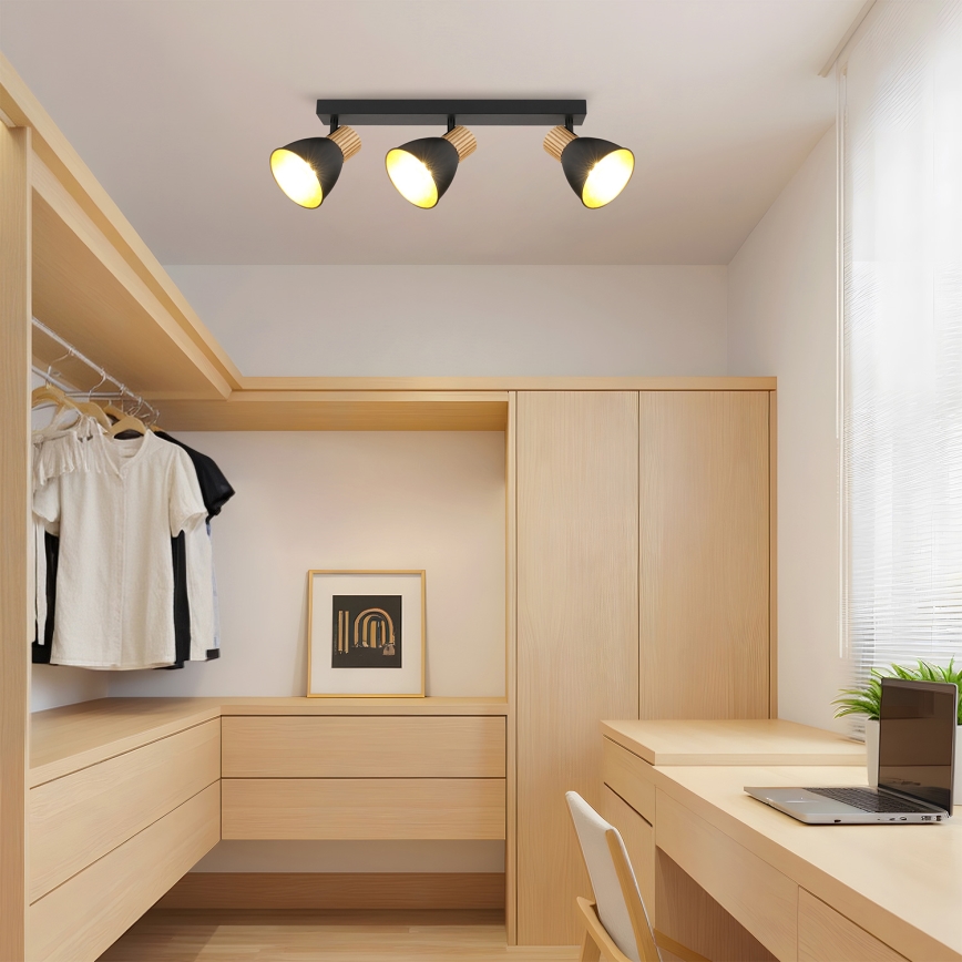 Brilagi - Spot svetiljka ODENSE 3xE14/10W/230V drvo/crna