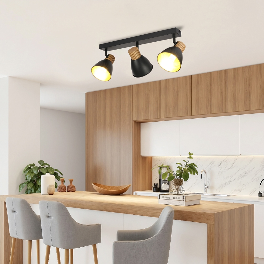 Brilagi - Spot svetiljka ODENSE 3xE14/10W/230V drvo/crna