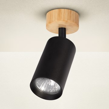 Brilagi - Spot svetiljka SELE 1xGU10/30W/230V crna/dekor hrasta