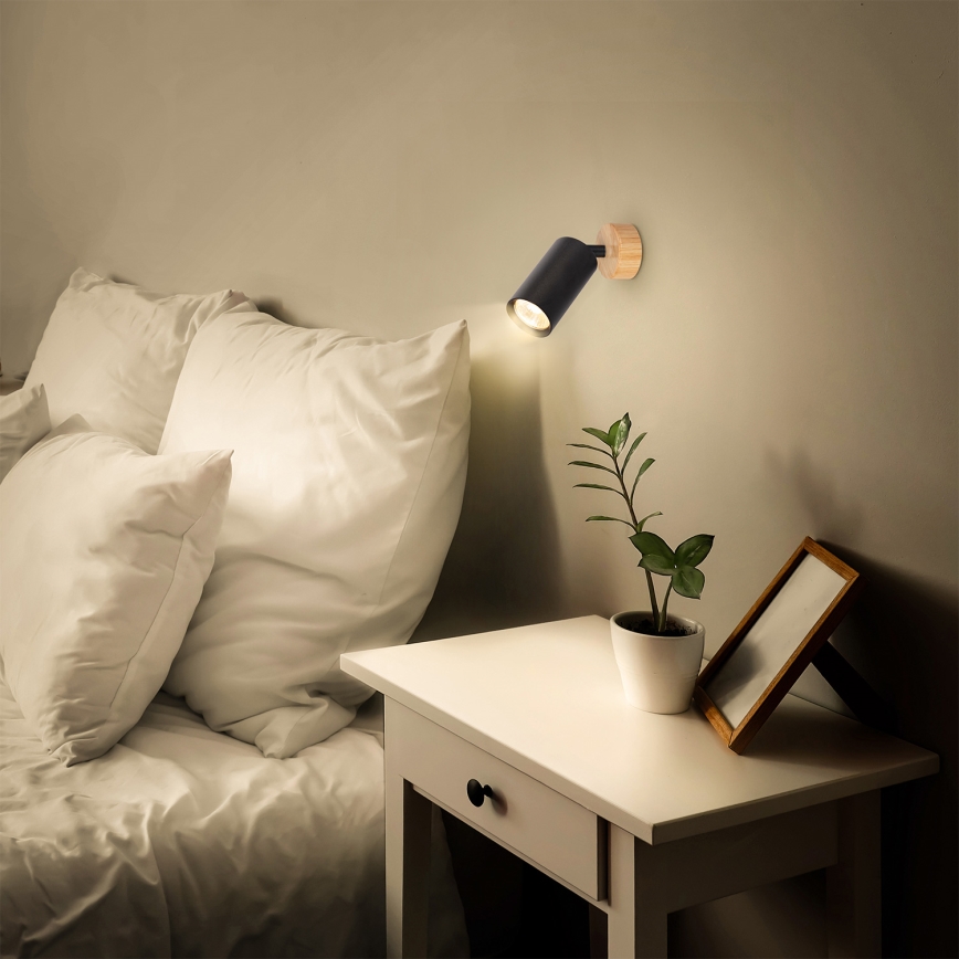 Brilagi - Spot svetiljka SELE 1xGU10/30W/230V crna/dekor hrasta