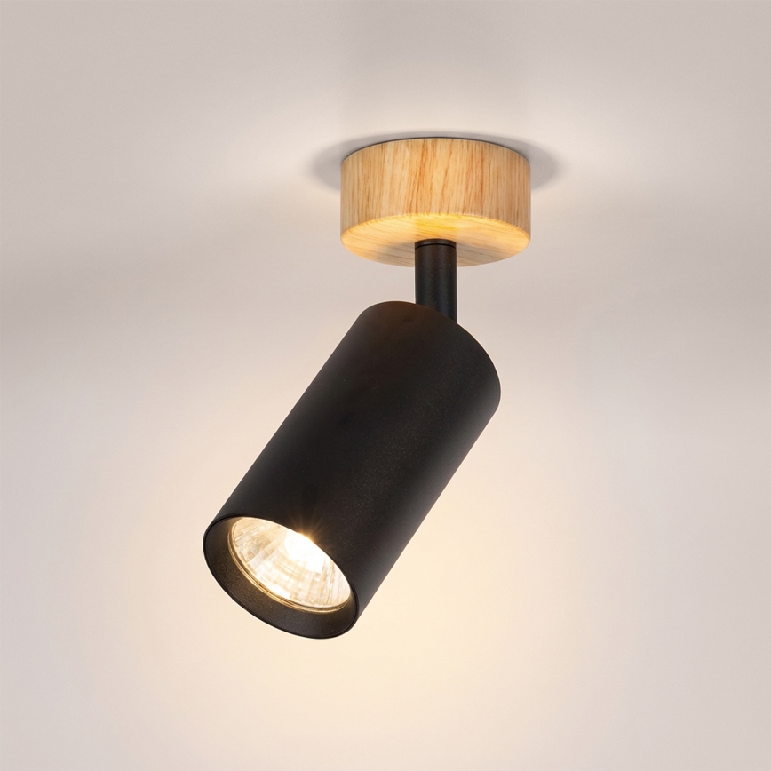 Brilagi - Spot svetiljka SELE 1xGU10/30W/230V crna/dekor hrasta