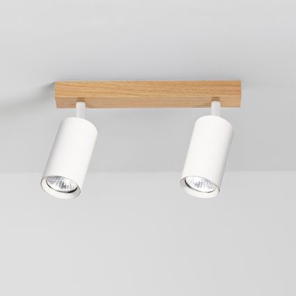 Brilagi - Spot svetiljka SELE 2xGU10/30W/230V bela/dekor hrasta