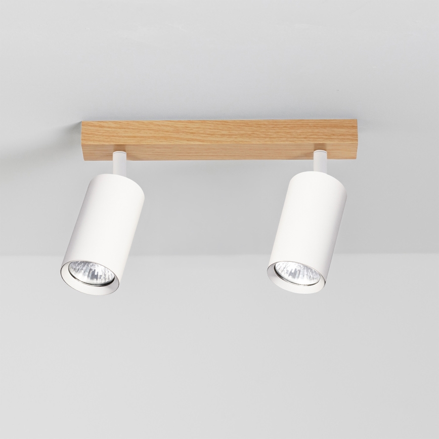 Brilagi - Spot svetiljka SELE 2xGU10/30W/230V bela/dekor hrasta