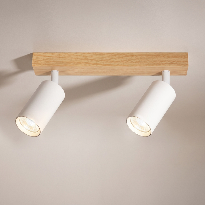 Brilagi - Spot svetiljka SELE 2xGU10/30W/230V bela/dekor hrasta