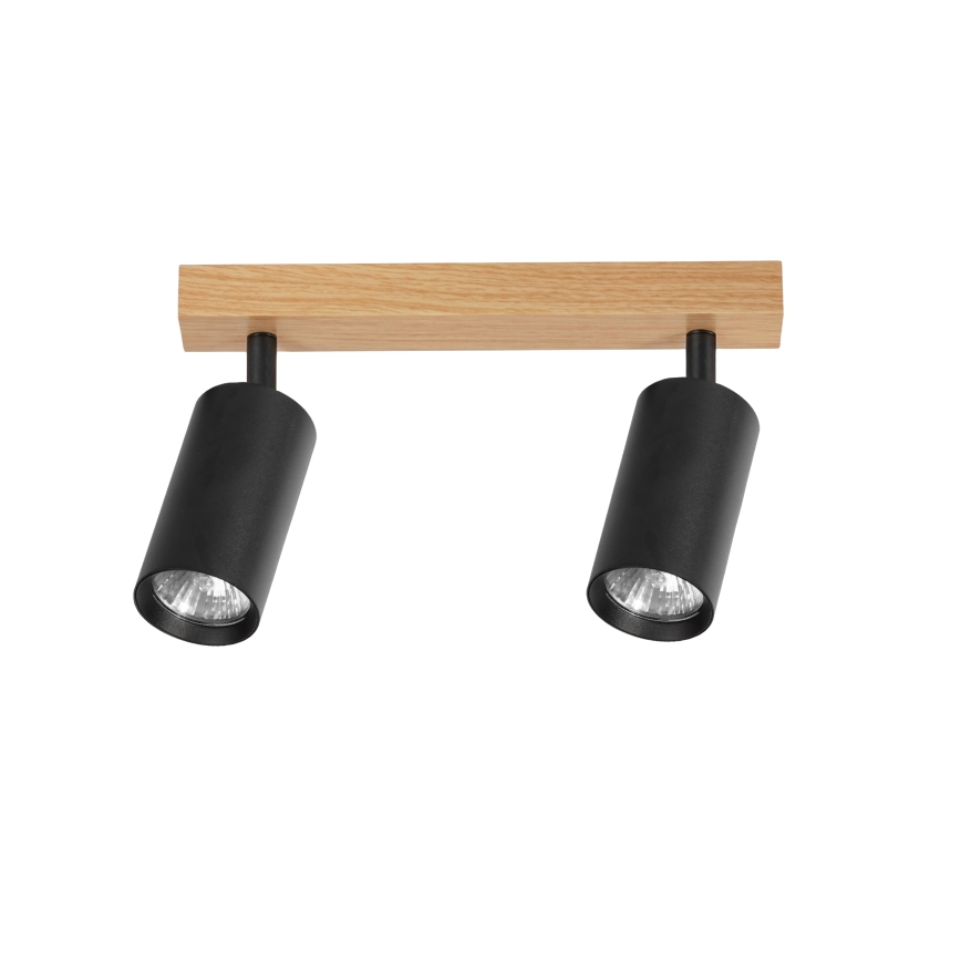 Brilagi - Spot svetiljka SELE 2xGU10/30W/230V crna/dekor hrasta
