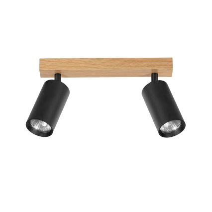 Brilagi - Spot svetiljka SELE 2xGU10/30W/230V crna/dekor hrasta