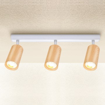 Brilagi - Spot svetiljka SELE 3xGU10/30W/230V bela/dekor hrasta