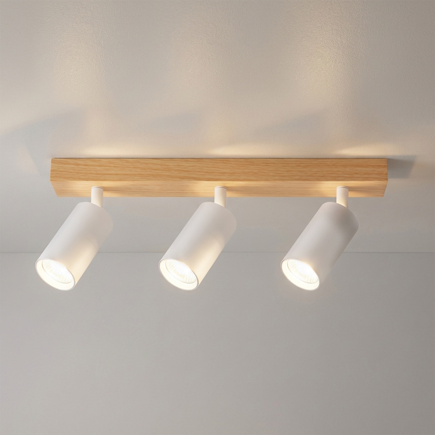 Brilagi - Spot svetiljka SELE 3xGU10/30W/230V bela/dekor hrasta