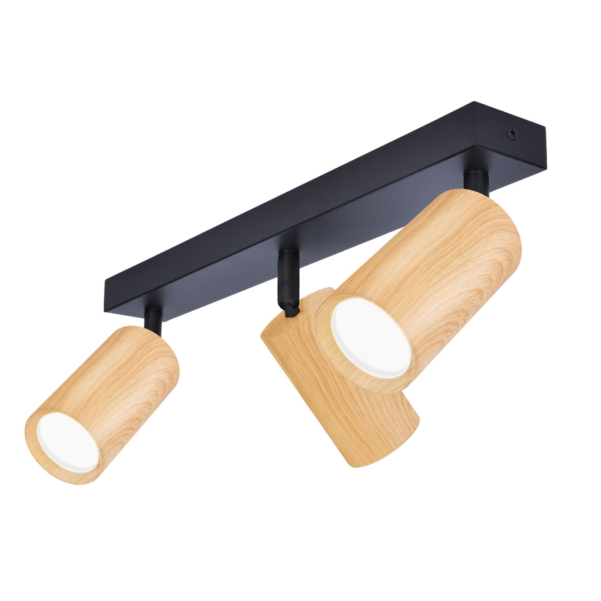 Brilagi - Spot svetiljka SELE 3xGU10/30W/230V crna/dekor hrasta