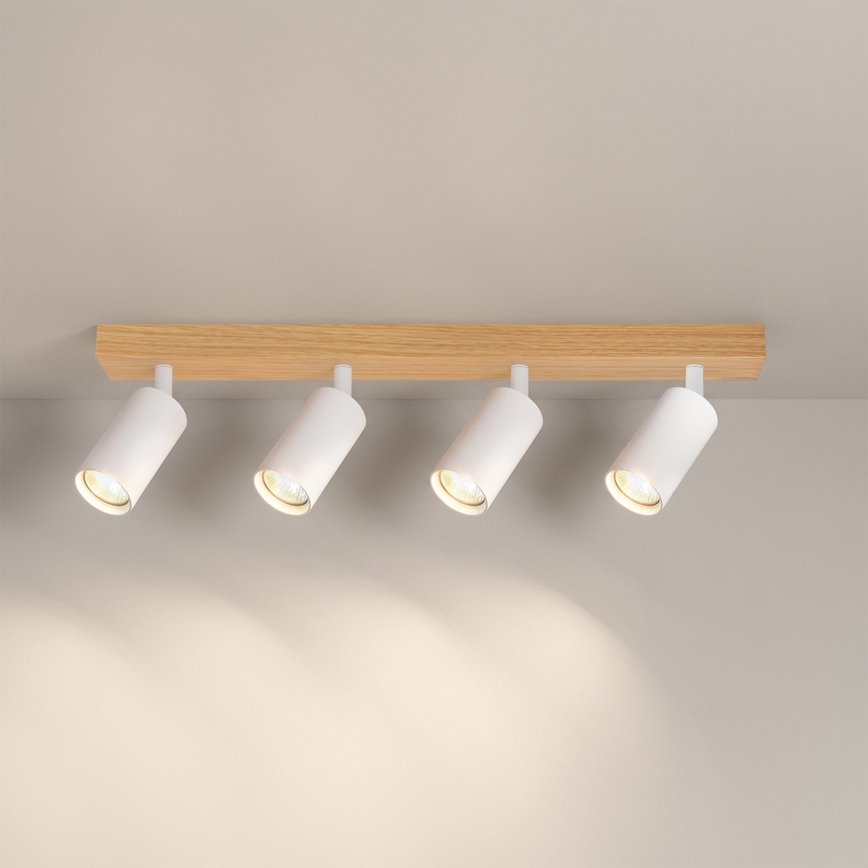 Brilagi - Spot svetiljka SELE 4xGU10/30W/230V bela/dekor hrasta
