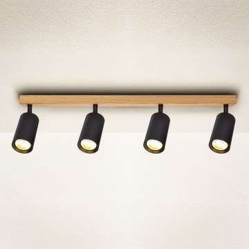 Brilagi - spot svetiljka SELE 4xGU10/30W/230V crna/dekor hrasta