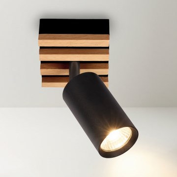 Brilagi - Spot svetiljka SELE WOOD 1xGU10/30W/230V crna/drvo