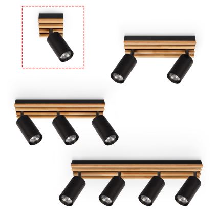 Brilagi - Spot svetiljka SELE WOOD 1xGU10/30W/230V crna/drvo