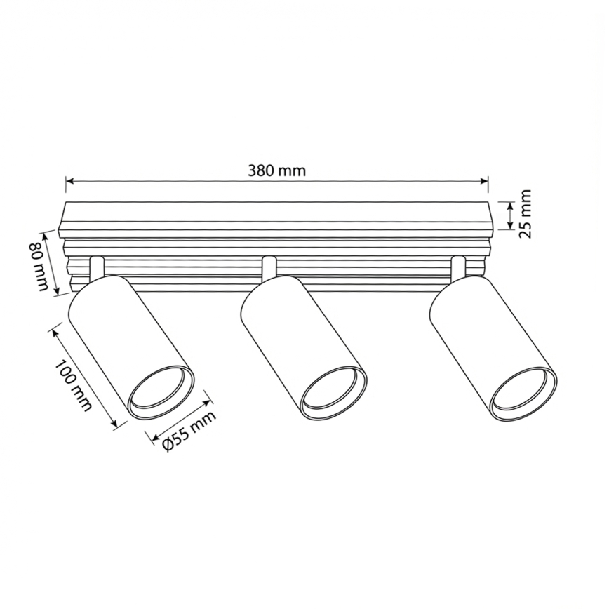 Brilagi - Spot svetiljka SELE WOOD 3xGU10/30W/230V crna/drvo