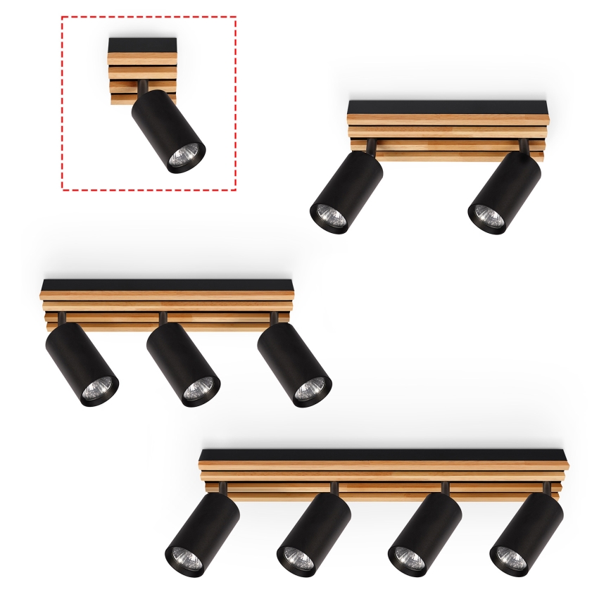 Brilagi - Spot svetiljka SELE WOOD ACOUSTIC 1xGU10/30W/230V crna/drvo