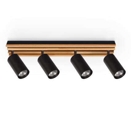 Brilagi - Spot svetiljka SELE WOOD ACOUSTIC 4xGU10/30W/230V crna/drvo