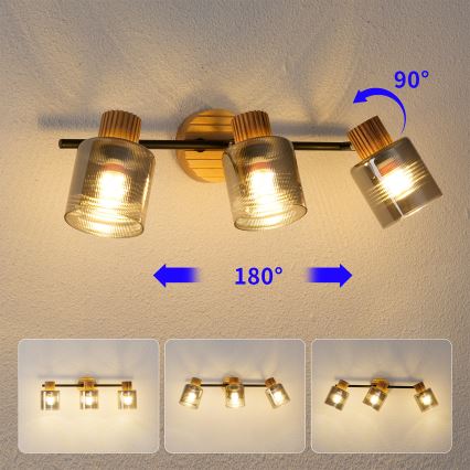 Brilagi - Spot svetlo HYGGE 3xE14/15W/230V drvo/zadimljeno