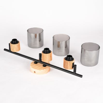 Brilagi - Spot svetlo HYGGE 3xE14/15W/230V drvo/zadimljeno