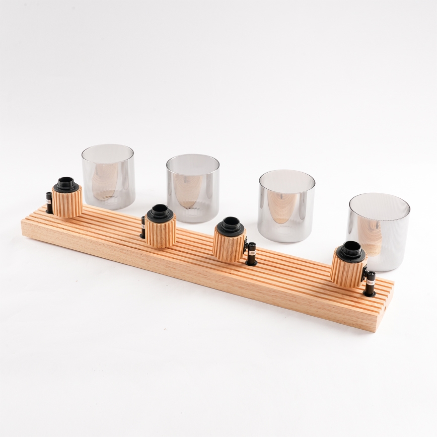 Brilagi - Spot svetlo HYGGE 4xE14/15W/230V drvo/zadimljeno