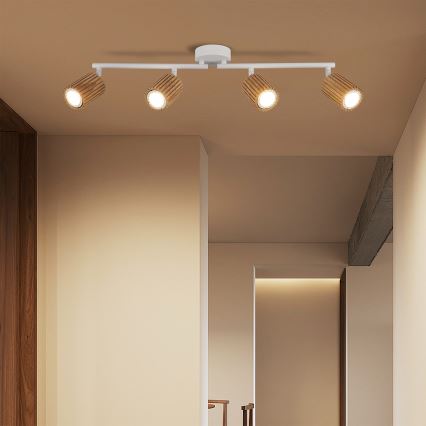 Brilagi - Spot svetlo MODERN WOOD 4xGU10/8W/230V drvo/belo