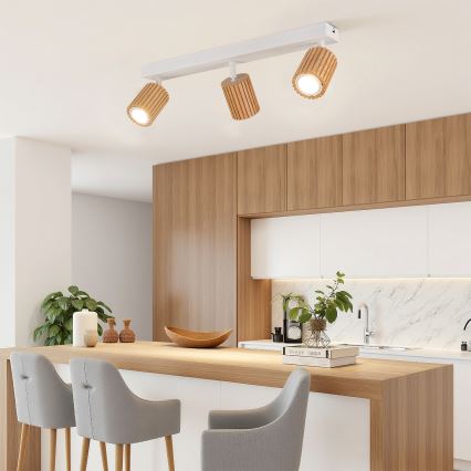Brilagi - Spot svetlo MODERN WOOD 4xGU10/8W/230V drvo/belo