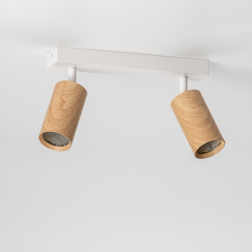 Brilagi - Spot svetlo SELE 2xGU10/30W/230V bela/dekor hrasta