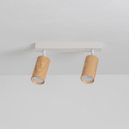 Brilagi - Spot svetlo SELE 2xGU10/30W/230V bela/dekor hrasta