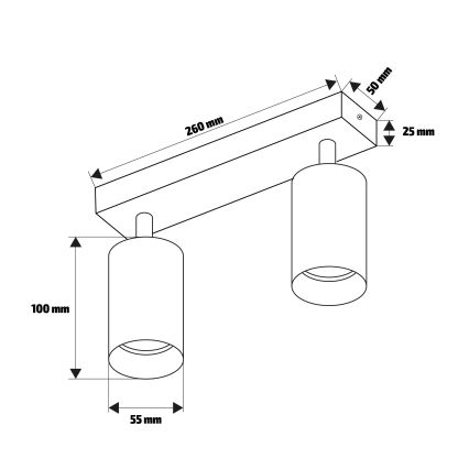 Brilagi - Spot svetlo SELE 2xGU10/30W/230V bela/dekor hrasta