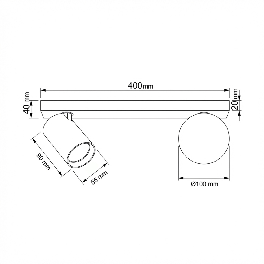 Brilagi - Spot svetlo SELE BALL 1xGU10/30W/230V + 1xG9/10W belo