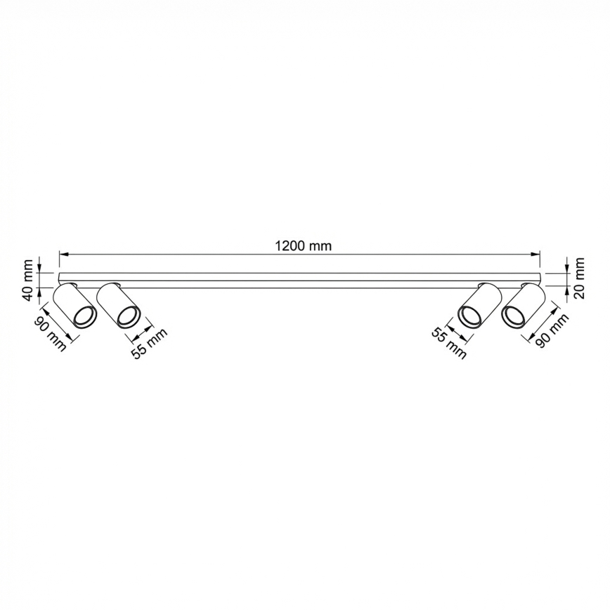 BRILAGI - Spot svetlo SELE LONG 4xGU10/30W/230V crno