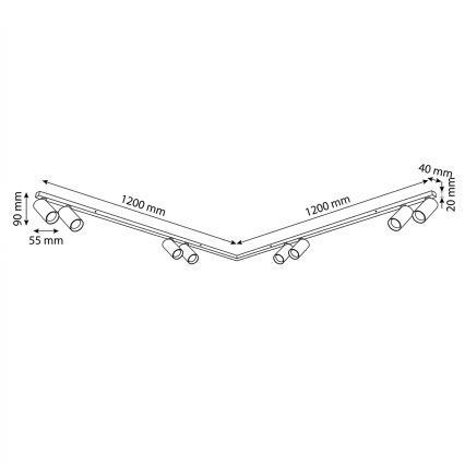 Brilagi - Spot svetlo SELE LONG 8xGU10/30W/230V bež