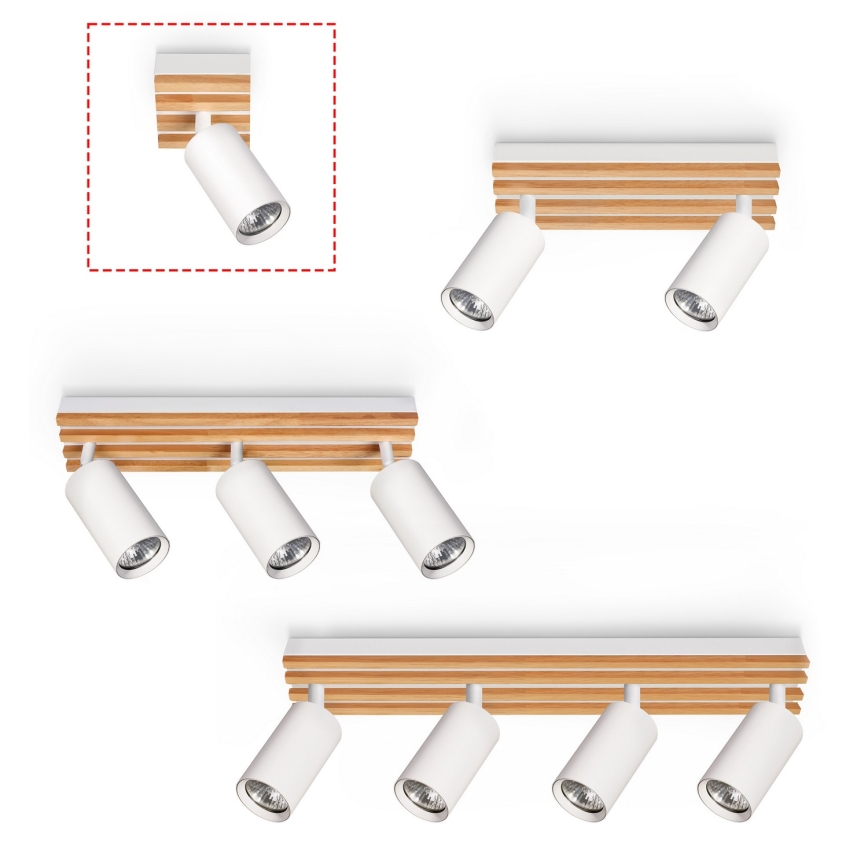 Brilagi - Spot svetlo SELE WOOD 1xGU10/30W/230V bela/drvo