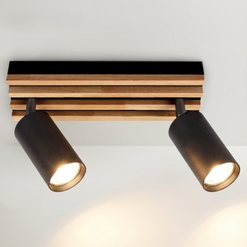 Brilagi - Spot svetlo SELE WOOD 2xGU10/30W/230V crna/drvo