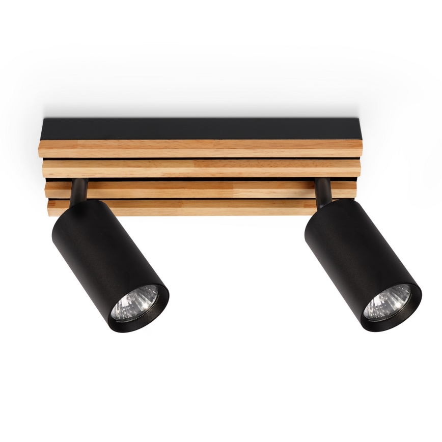 Brilagi - Spot svetlo SELE WOOD 2xGU10/30W/230V crna/drvo