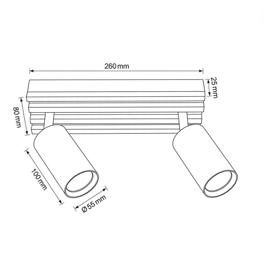 Brilagi - Spot svetlo SELE WOOD 2xGU10/30W/230V crna/drvo