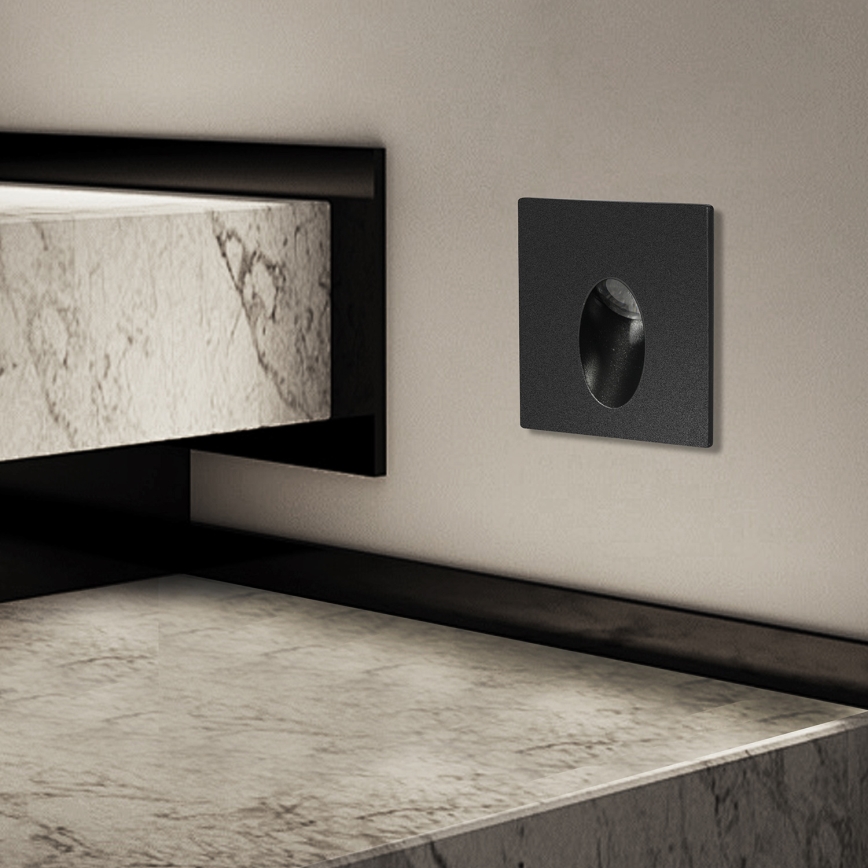 Brilagi - STAIRDOT LED/2W/230V spoljno ugradno svetlo, crno, IP65, četvrtasto