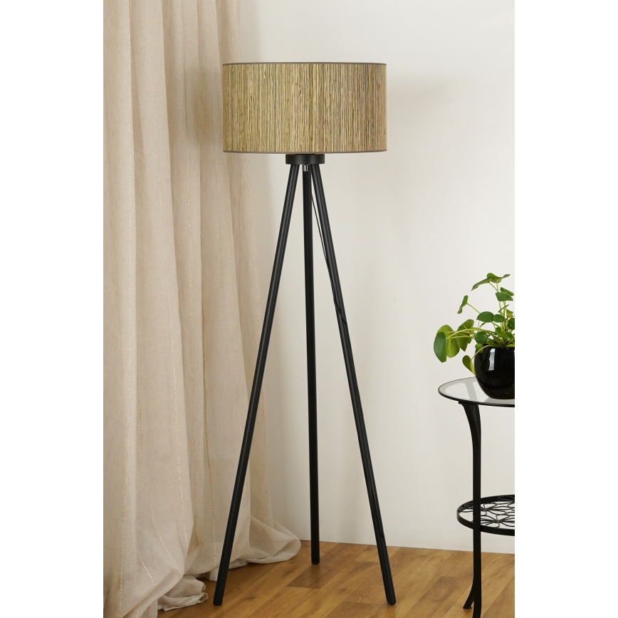 Brilagi - Podna lampa BOSTON ROLLER 1xE27/15W/230V slama braon/zlatna