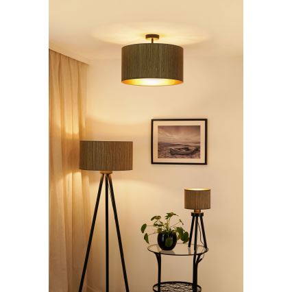 Brilagi - Podna lampa BOSTON ROLLER 1xE27/15W/230V slama braon/zlatna